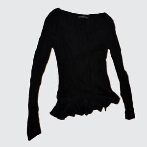 Peruvian Connection Size XS Women's black Alpaca Wool Blend Sweater